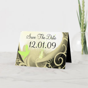 Save the Date Cala Lily - Tan and Green Invitation