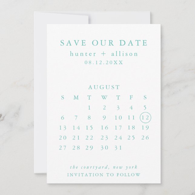 Save The Date Calendar (Front)