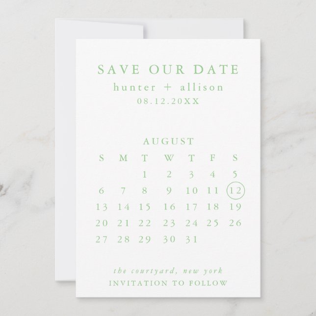Save The Date Calendar (Front)