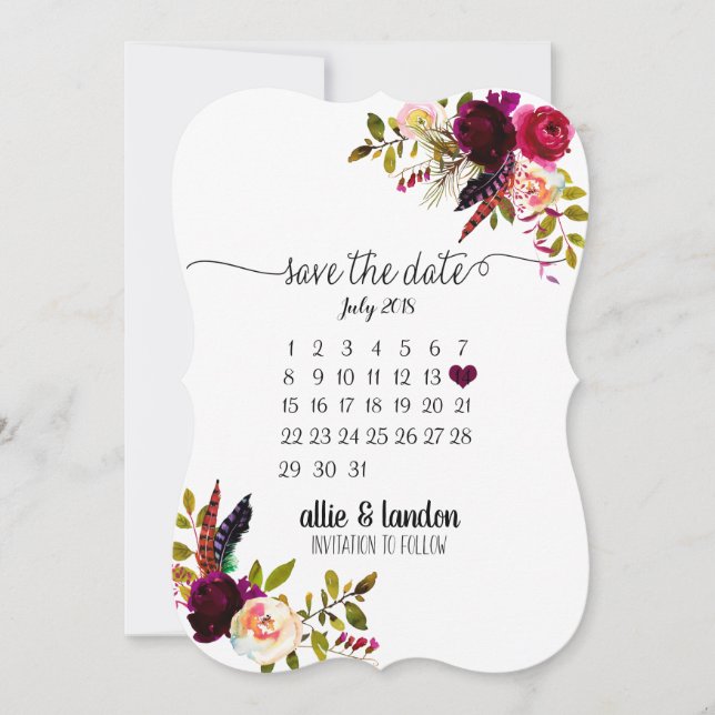 Save The Date Calendar (Front)