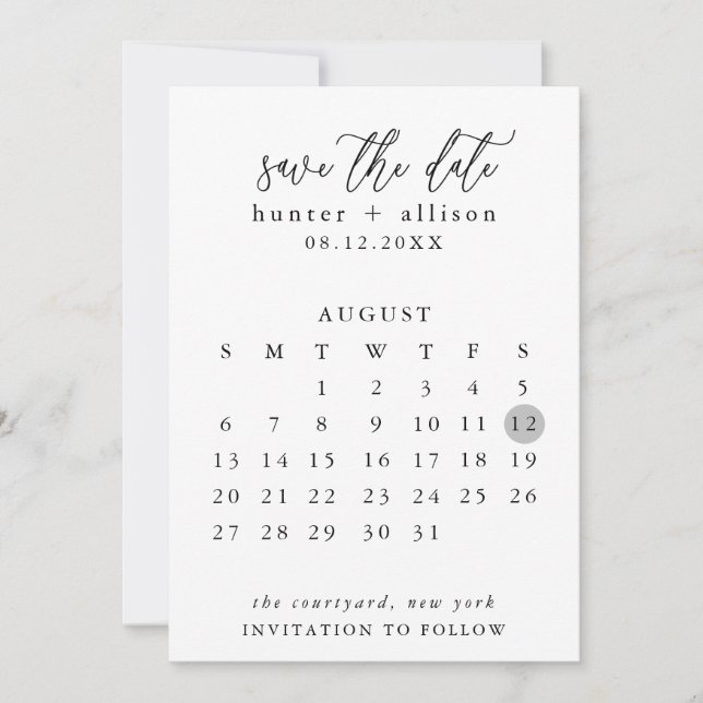 Save The Date Calendar (Front)