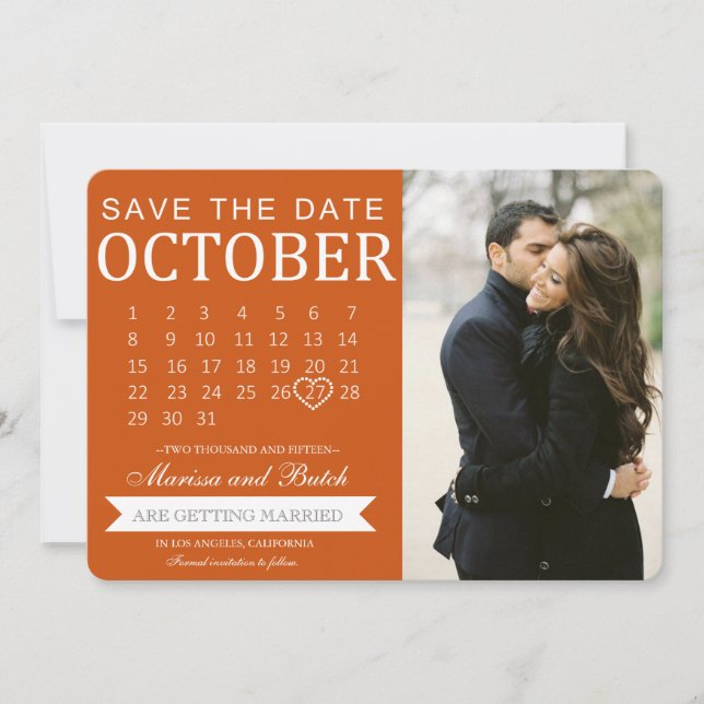 Save the Date Calendar Announcements | Wedding (Front)