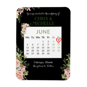 Save the Date Calendar Magnet Custom- June