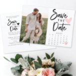 Save The Date Calendar Postcard Rustic Modern<br><div class="desc">Congratulations on your engagement! Make sure everyone is able to attend your big event with our lovely rustic calendar Save The Dates! Click the "Personalize" button - then "Click to customize further" to get started with your layout! Easily edit the calendar and move the heart to your date! This product...</div>