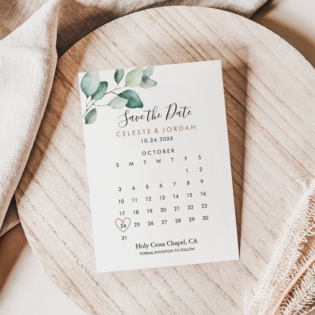 Save The Date Calendrier classique de date de sauvegarde à feuil (Créateur téléchargé)
