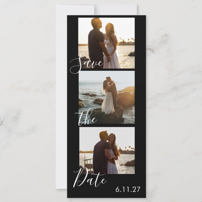 Save The Date Calendrier de mariage à bandes photo pour sauvegar (Devant)