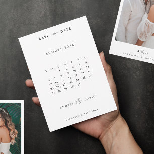Save The Date Calendrier de mariage minimaliste avec esperluette