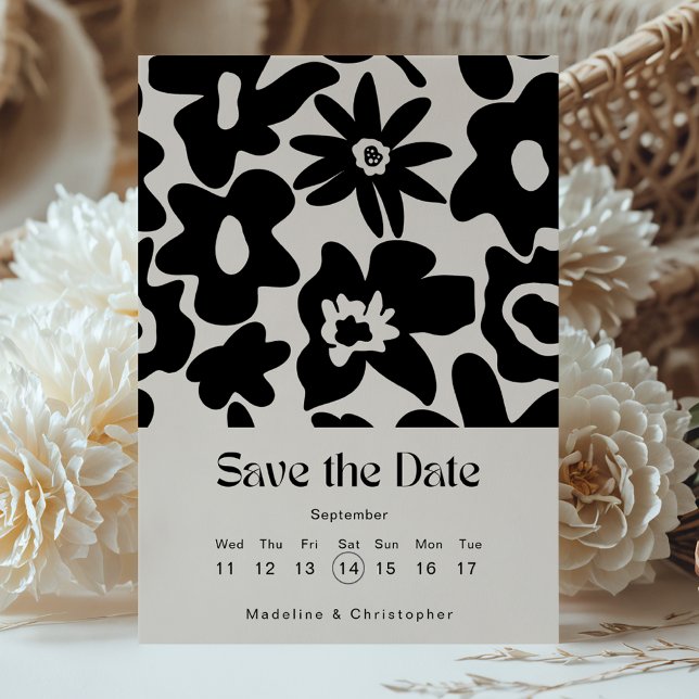 Save The Date Calendrier des Mariages floraux Boho modernes Enre (Créateur téléchargé)