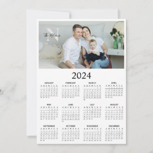 Save The Date Calendrier du monogramme photo 2024