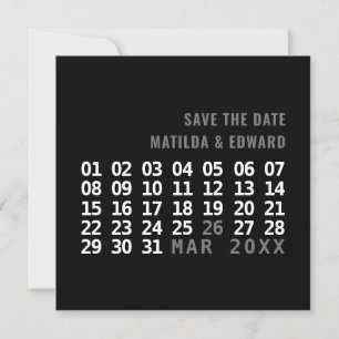 Save The Date Calendrier graphique moderne mariage enregistrer l