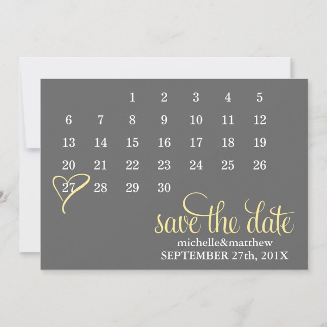 Save The Date Calendrier Mariage Enregistrer la date (Devant)