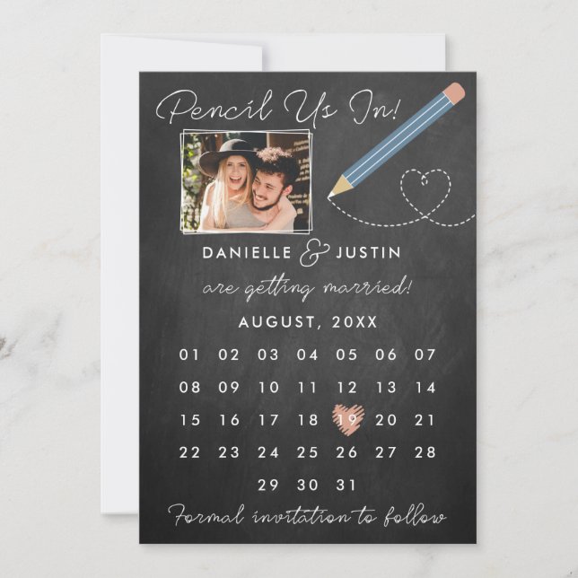 Save The Date Calendrier moderne "Pencil Us In" (Devant)