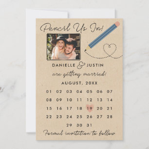Save The Date Calendrier moderne "Pencil Us In"