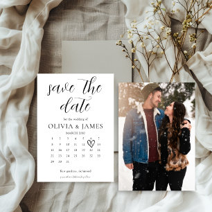 Save The Date Calendrier photo minimaliste simple