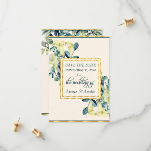 Save The Date Calla Lily et Eucalyptus blancs