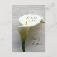 Calla lily sur écriture manuscrite enregistrer la 