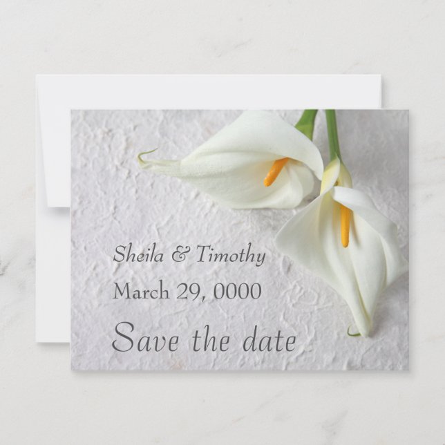 Save The Date Calla lys avec de la place pour le texte (Devant)