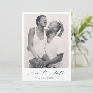 Save The Date Calligraphie Chic Minimaliste Photo Mariage élégan