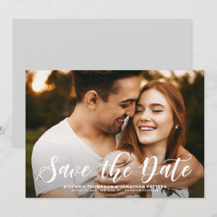 Save The Date Calligraphie classique moderne superposition photo