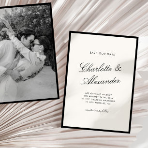 Save The Date Calligraphie classique Vieux argent