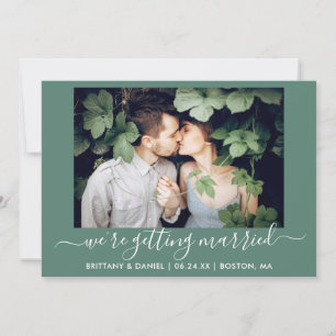 Save The Date Calligraphie Eucalyptus Green Se marier