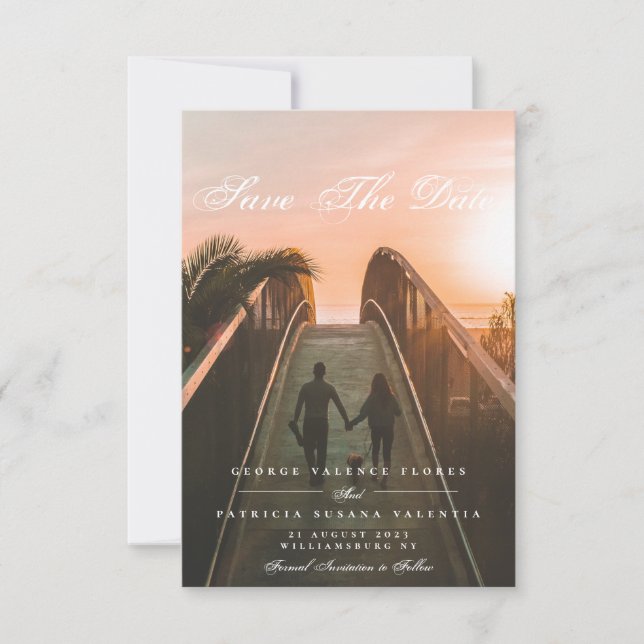 Save The Date Calligraphie formelle Photo élégante (Devant)