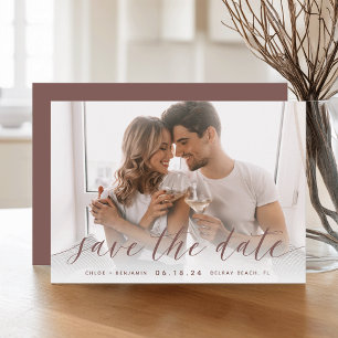 Save The Date Calligraphie intemporelle   Photo horizontale