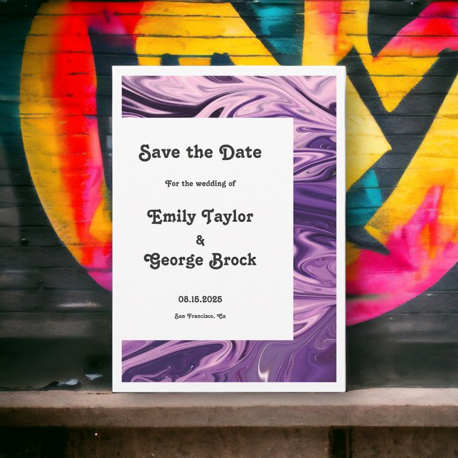 Save The Date Calligraphie minimale moderne Mariage d'art Abstra (Créateur téléchargé)