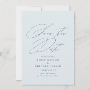 Save The Date Calligraphie minimaliste moderne Dusty Mariage ble