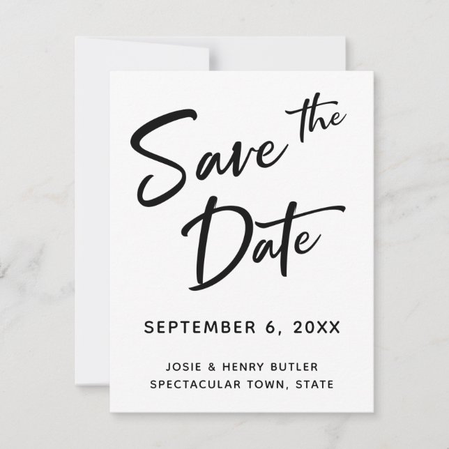 Save The Date Calligraphie moderne Enregistrer la date Gold Stri (Devant)