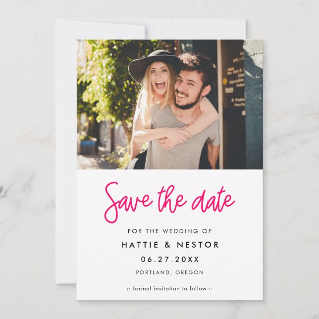 Save The Date Calligraphie moderne Enregistrer la photo de la da (Devant)