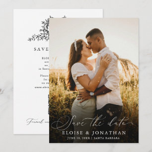 Save The Date Calligraphie moderne minimaliste Blason monogramme