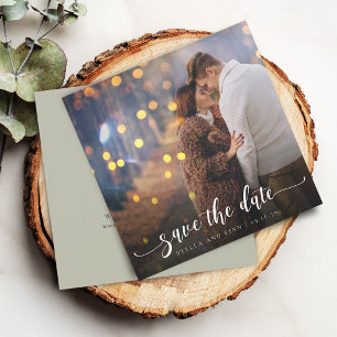 Save The Date Calligraphie Moderne Photo Mariage