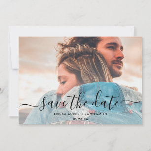 Save The Date Calligraphie photo minimaliste moderne