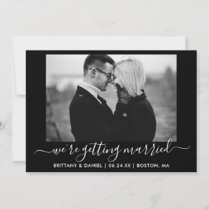 Save The Date Calligraphie Photographie noir et blanc Se marier