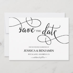 Save The Date Calligraphie romantique Script Mariage Enregistrer