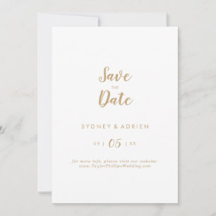 Save The Date Calligraphie Simple Mariage Or Enregistrer La Date