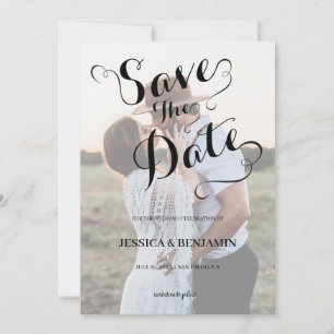 Save The Date Calligraphy Faux Vellum Effet Mariage photo
