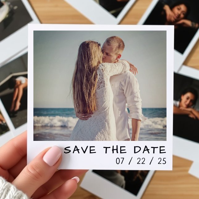 Save The Date Caméra instantanée Photo QR Code Mariage rétro (Instant Camera Photo QR Code Retro Wedding Save The Date
)