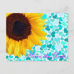 Save The Date Campagne Sunflower Hearts Mariée / Maison de Grosc
