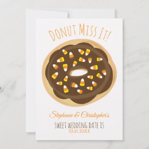 Save The Date Candy Corn Donut Halloween Mariage