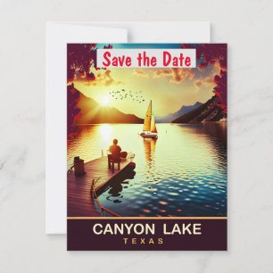 Save The Date Canyon Lake, Texas, Travel Postcard,