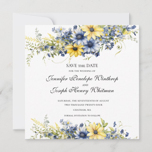 Save The Date Cape Cod Summer Floral Wedding Enregistrer la cart (Devant)