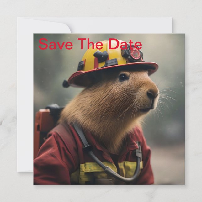 Save The Date "Capybara à la Secourt : Pompier Extraordinair (Devant)