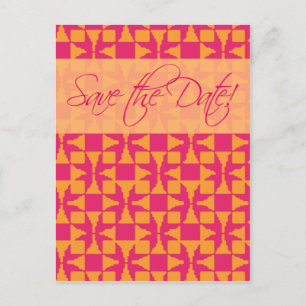 Save the Date Card (Birini: pumpkin/hot pink)