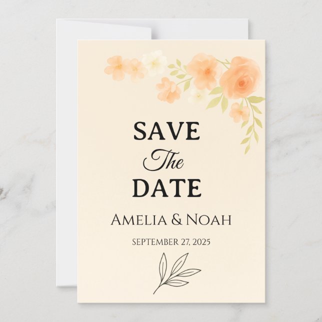 Save The Date Card | Elegant Minimalist Design |  (Front)