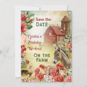 Save the Date Card Farm Theme