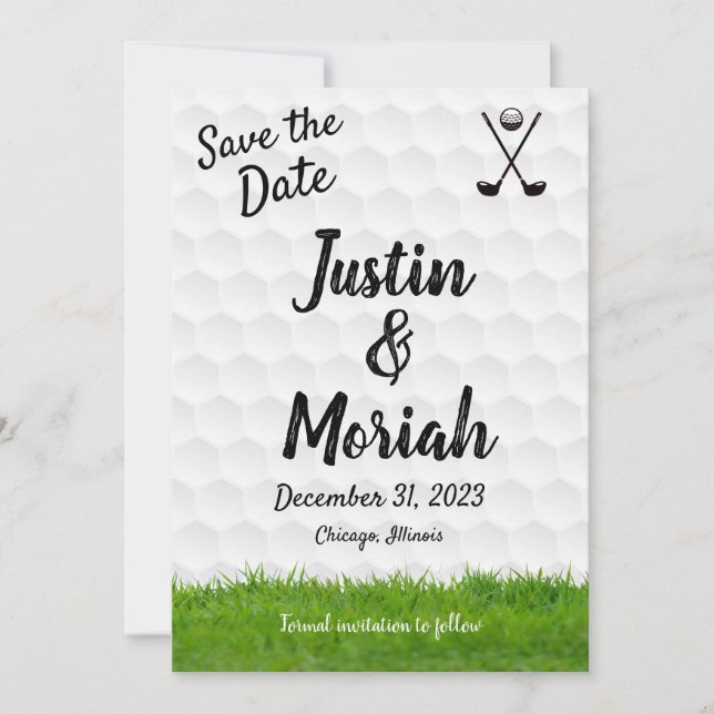 Save The Date Card - Golf Theme (Front)