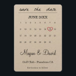 Save the Date card - heart date - calendar<br><div class="desc">Click on "Customize it button" to move the red heart shape"! More options on: http://www.zazzle.co.uk/designbyredline</div>