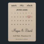 Save the Date card - heart date - calendar<br><div class="desc">Click on "Customize it button" to move the red heart shape"! More options on: http://www.zazzle.co.uk/designbyredline</div>